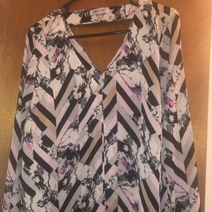 Jennifer Lopez Multi-Pattern Blouse